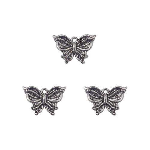 Zinklegierung Tier Anhänger, Schmetterling, antik silberfarben plattiert, DIY, 18x12mm, ca. 100PCs/Tasche, verkauft von Tasche