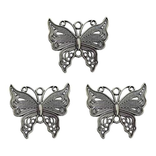 Animal Zinc Alloy Connector, Butterfly, antique silver color plated, DIY & 1/1 loop Approx 