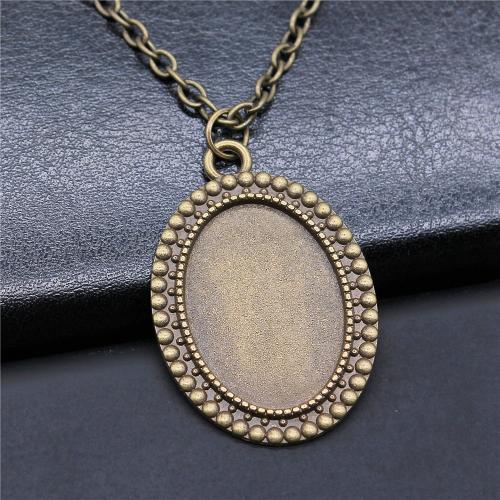 Zinc Alloy Pendant Cabochon Setting, plated, DIY [