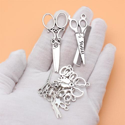 Zinc Alloy Scissors Pendants, antique silver color plated, DIY [