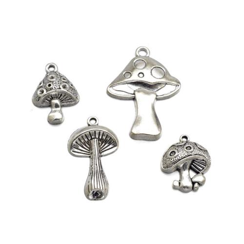 Bijoux pendentifs en Zinc alliage , alliage de zinc, champignon, Plaqué de couleur d'argent, DIY & normes différentes pour le choix, plus de couleurs à choisir, Environ Vendu par sac