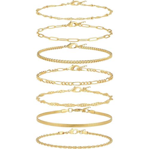 Stainless Steel Chain Bracelets, 304 Stainless Steel, gold color plated & for woman 