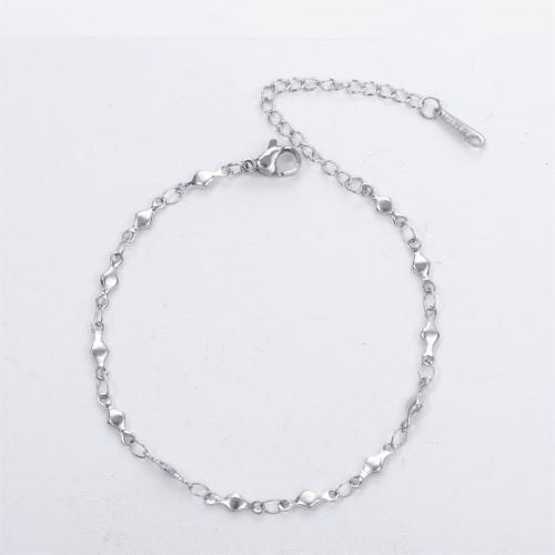 Stainless Steel Chain Bracelets, 304 Stainless Steel, with 5cm extender chain, polished, fashion jewelry & Unisex original color Approx 17 cm 