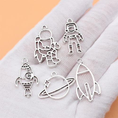 Zinc Alloy Hollow Pendants, antique silver color plated, DIY [