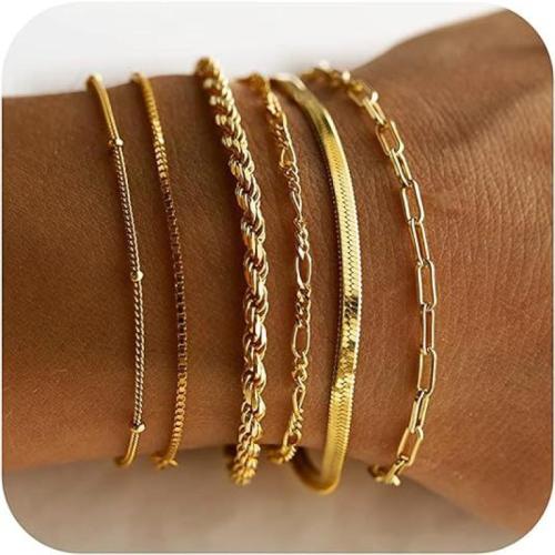 Stainless Steel Chain Bracelets, 304 Stainless Steel, plated & for woman cm 