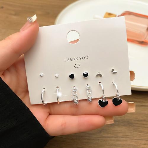 Zinc Alloy Earring Set, plated & for woman & enamel, earring length 3-35mm 