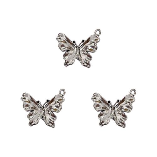 Colgantes Animales de Aleación de Zinc, Mariposa, chapado en color de plata antigua, Bricolaje, 23x19mm, aproximado 100PCs/Bolsa, Vendido por Bolsa