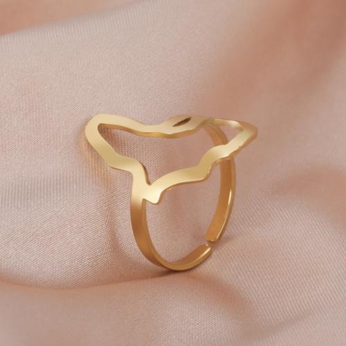 Titanium Steel Finger Ring, plated, for woman & hollow 