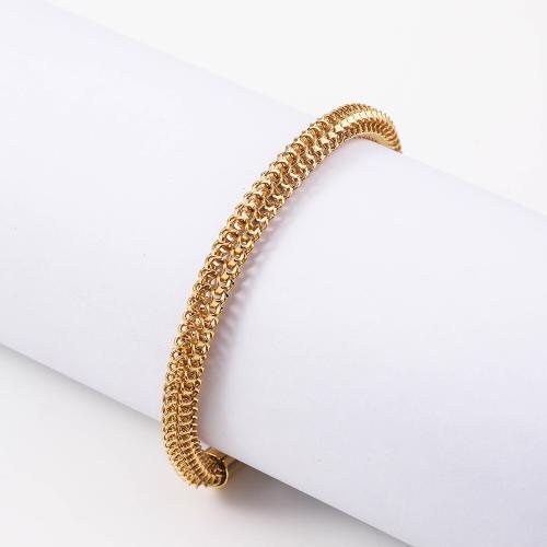 Stainless Steel Chain Bracelets, 304 Stainless Steel, with 5cm extender chain, gold color plated, fashion jewelry, golden, 5mm cm 