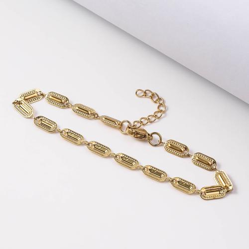 Stainless Steel Chain Bracelets, 304 Stainless Steel, with 5cm extender chain, gold color plated, fashion jewelry, golden, 4.5mm cm 