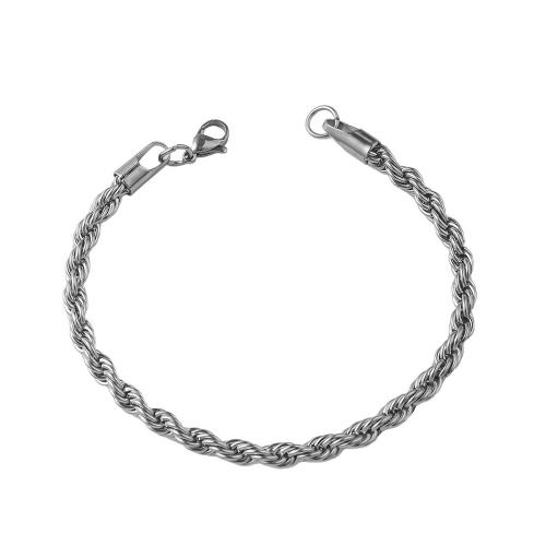 Stainless Steel Chain Bracelets, 304 Stainless Steel, silver color plated, fashion jewelry silver color cm 