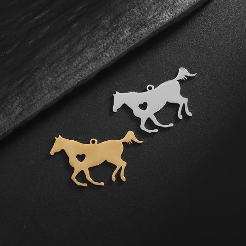 Stainless Steel Animal Pendants, 304 Stainless Steel, Horse, Vacuum Ion Plating, DIY [