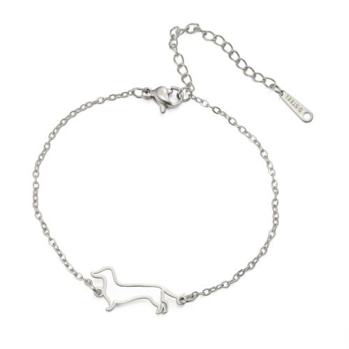 Stainless Steel Chain Bracelets, 304 Stainless Steel, with 5cm extender chain, plated, fashion jewelry & for woman Approx 17 cm 