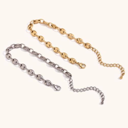 Stainless Steel Chain Bracelets, 304 Stainless Steel, with 5cm extender chain, plated, fashion jewelry cm 