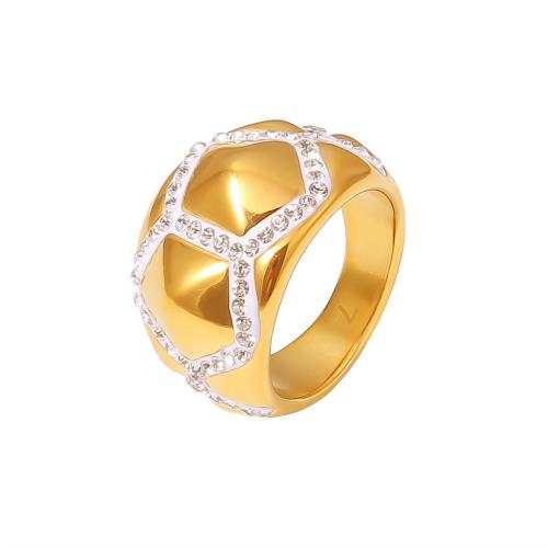 Titane Acier Bague, Acier titane, Placage, bijoux de mode & normes différentes pour le choix & pour femme & avec strass, plus de couleurs à choisir, Vendu par PC