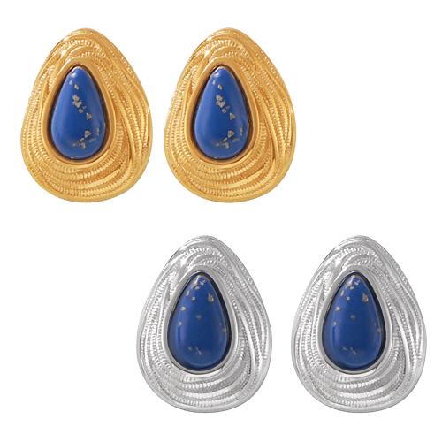 Boucles d'oreilles en acier titane, avec Pierre naturelle, larme, Placage, bijoux de mode & pour femme, plus de couleurs à choisir, Vendu par PC