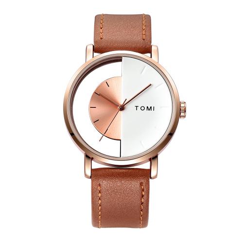 aleación de zinc Pulsera de reloj, con Cuero de PU & Vidrio & acero inoxidable 304, Esférico, movimiento chino & unisexo, más colores para la opción, longitud:aproximado 20-25 cm, Vendido por UD