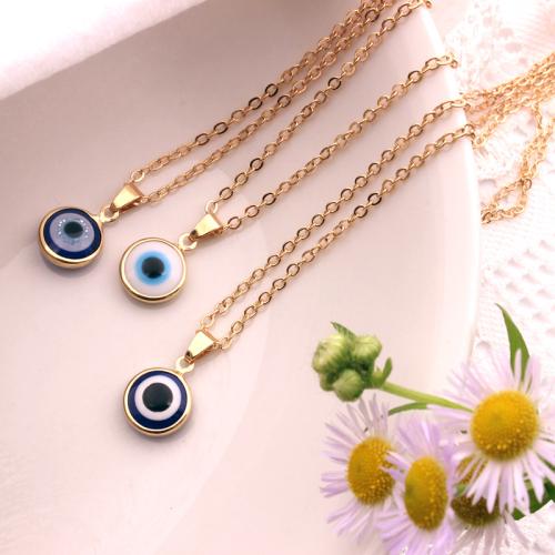 Evil Eye Jewelry Necklace, Zinc Alloy, fashion jewelry & for woman Approx 48 cm 