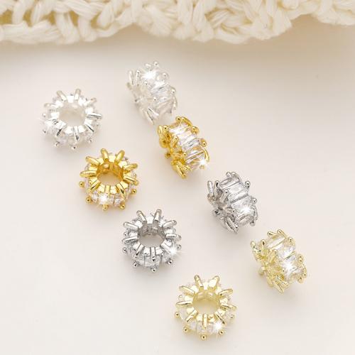 Cubic Zirconia Micro Pave Brass Beads, plated, DIY & micro pave cubic zirconia nickel, lead & cadmium free 