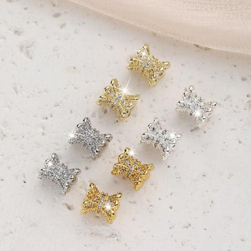 Cubic Zirconia Micro Pave Brass Beads, plated, DIY & micro pave cubic zirconia nickel, lead & cadmium free 