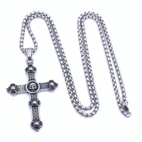 Stainless Steel Jewelry Necklace, 304 Stainless Steel, Cross  & for man 