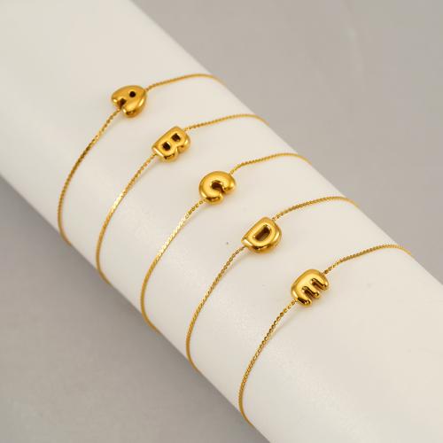 Stainless Steel Chain Bracelets, 304 Stainless Steel, fashion jewelry & Unisex golden Approx 19 cm 