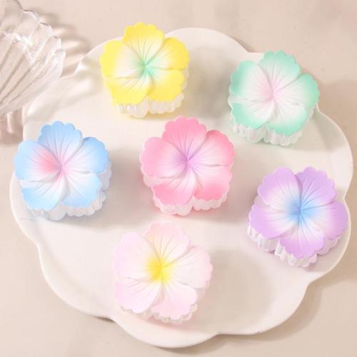 Hair Claw Clips, Resin, Flower, stoving varnish, gradient color & for woman & frosted 