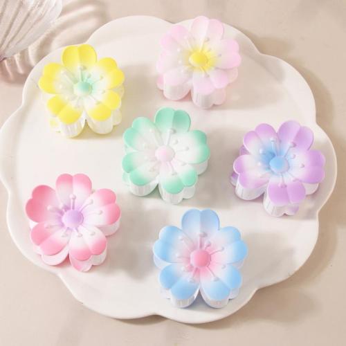 Hair Claw Clips, Resin, Flower, stoving varnish, gradient color & for woman 