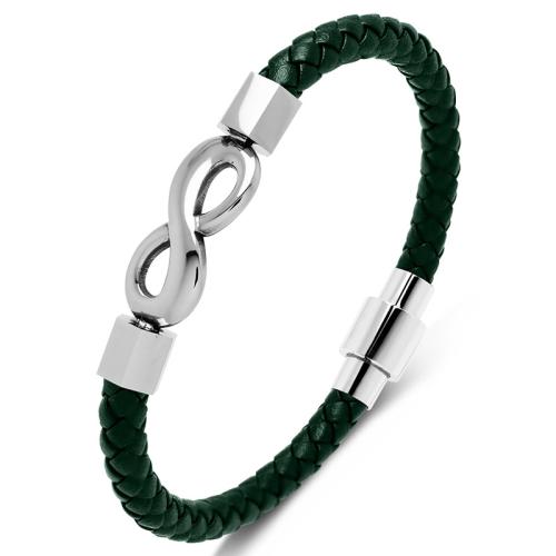 PU Schnur Armbänder, 304 Edelstahl, mit PU Leder, handgemacht, unisex & verschiedene Größen vorhanden, keine, verkauft von PC