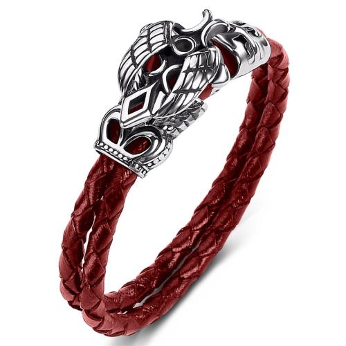 PU Schnur Armbänder, 304 Edelstahl, mit PU Leder, handgemacht, unisex & verschiedene Größen vorhanden, keine, verkauft von PC