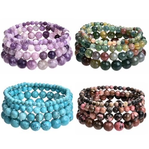 Bracelets en pierres précieuses, pierre gemme, avec Obsidienne, différents matériaux pour le choix & unisexe & normes différentes pour le choix, plus de couleurs à choisir cm, Vendu par fixé