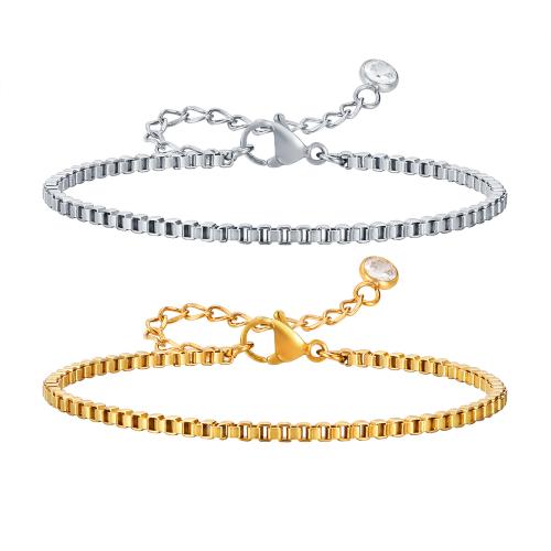 Stainless Steel Chain Bracelets, 304 Stainless Steel, with 5cm extender chain, fashion jewelry & for woman 2mm Approx 16 cm 