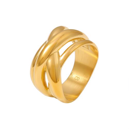 Titane Acier Bague, Acier titane, Plaqué or 18K, bijoux de mode & normes différentes pour le choix & pour femme, doré, Vendu par PC