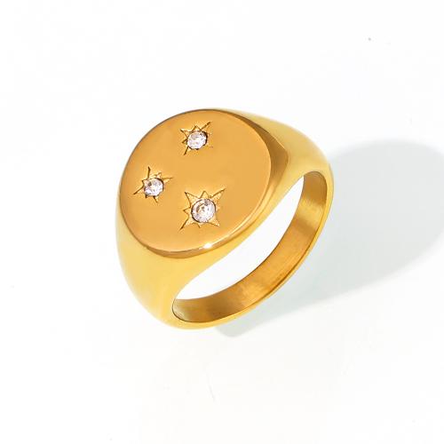 Bague en acier inoxydable , Acier inoxydable 304, avec Tchèque, bijoux de mode & normes différentes pour le choix & pour femme, plus de couleurs à choisir, Vendu par PC