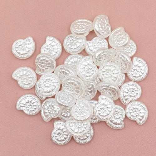 ABS Plastic Pearl Beads, Snail, DIY, white 