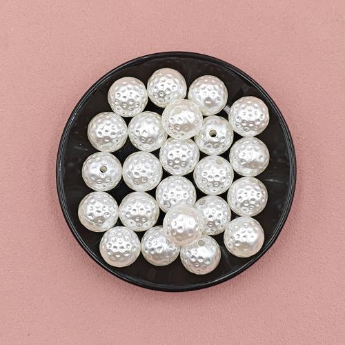 ABS Plastic Pearl Beads, Round, DIY, white 