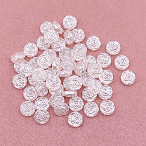 ABS Plastic Pearl Beads, Rose, DIY, white 