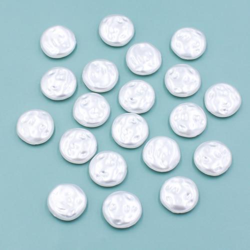 ABS Plastic Pearl Beads, Slightly Round, DIY, white, 19mm 