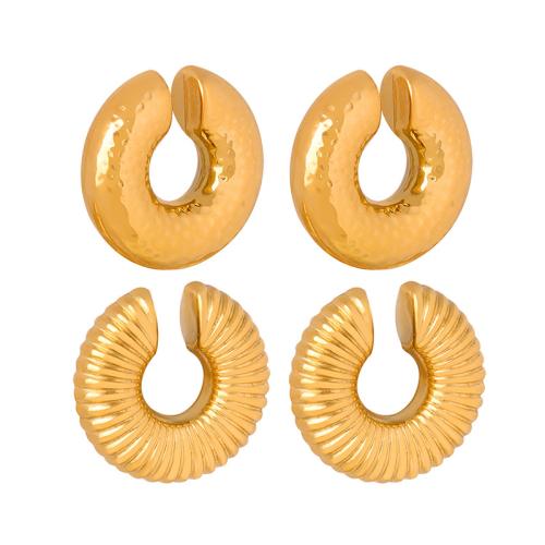 Boucles d'oreilles en acier titane, Placage, bijoux de mode & styles différents pour le choix & pour femme, plus de couleurs à choisir, Vendu par PC