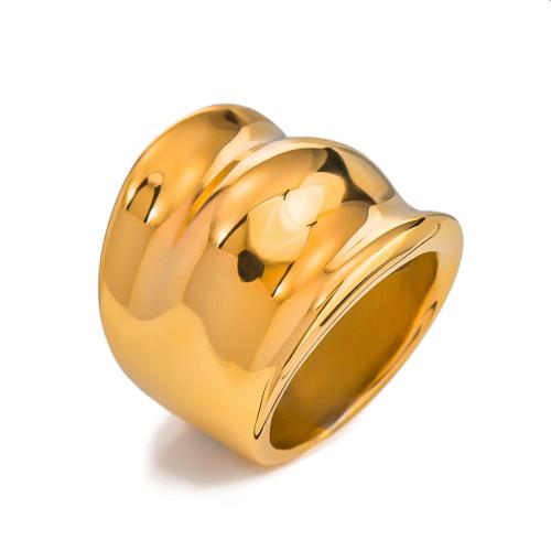 Anillos de Acero Inoxidable, acero inoxidable 304, Recubrimiento iónico al vacío, Joyería & para mujer, dorado, Vendido por UD