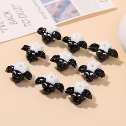 Lampwork Beads, Sheep, DIY, white and black [