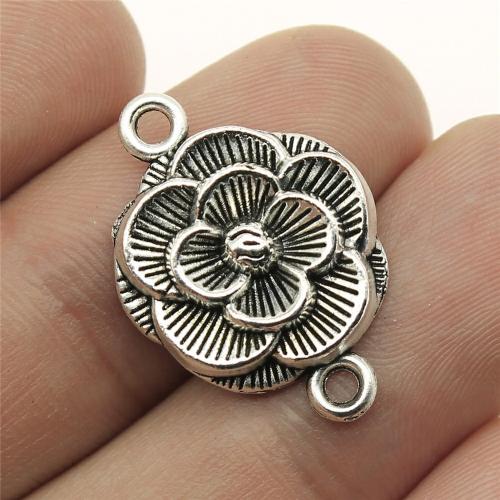 Flower Zinc Alloy Connector, plated, DIY & 1/1 loop [