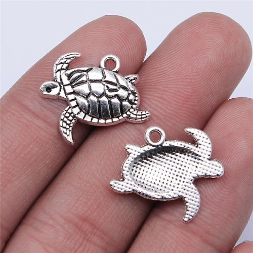 Zinklegierung Tier Anhänger, Schildkröter, antik silberfarben plattiert, DIY, 20x13mm, verkauft von PC