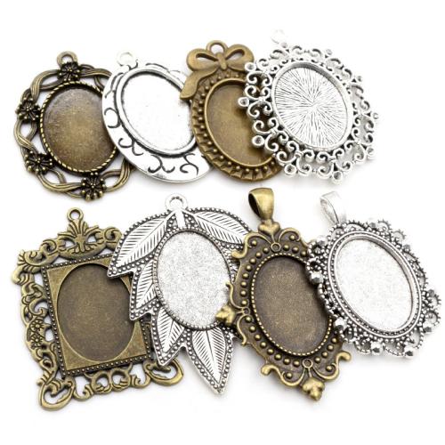 Zinc Alloy Pendant Cabochon Setting, plated & DIY Inner x25mm 