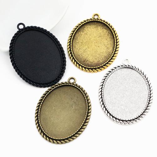 Zinc Alloy Pendant Cabochon Setting, Oval, plated, DIY Inner x40mm, Approx 