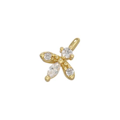 Cubic Zirconia Micro Pave Brass Pendant, plated & micro pave cubic zirconia 