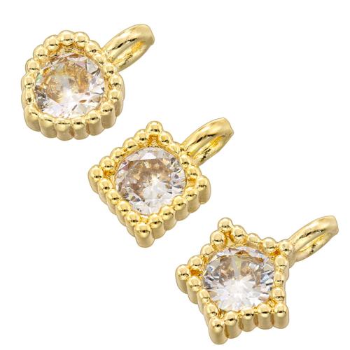 Cubic Zirconia Micro Pave Brass Pendant, plated, DIY & micro pave cubic zirconia 