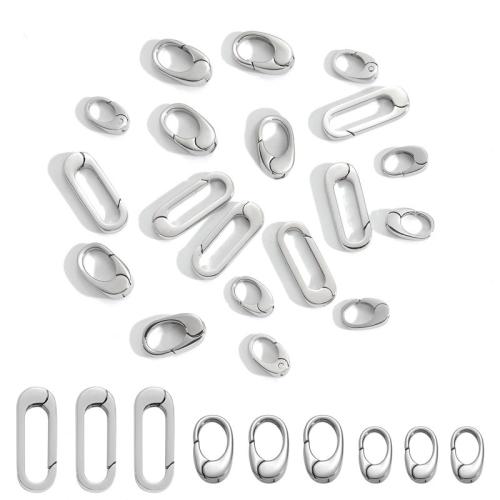 Stainless Steel Jewelry Clasp, 304 Stainless Steel, hand polished, DIY platinum color 