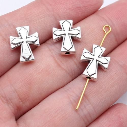 Zinc Alloy Jewelry Beads, Cross, antique silver color plated, DIY 