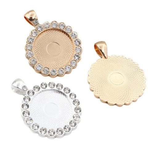 Zinc Alloy Pendant Cabochon Setting, plated, DIY & with rhinestone Inner 20mm, Approx 